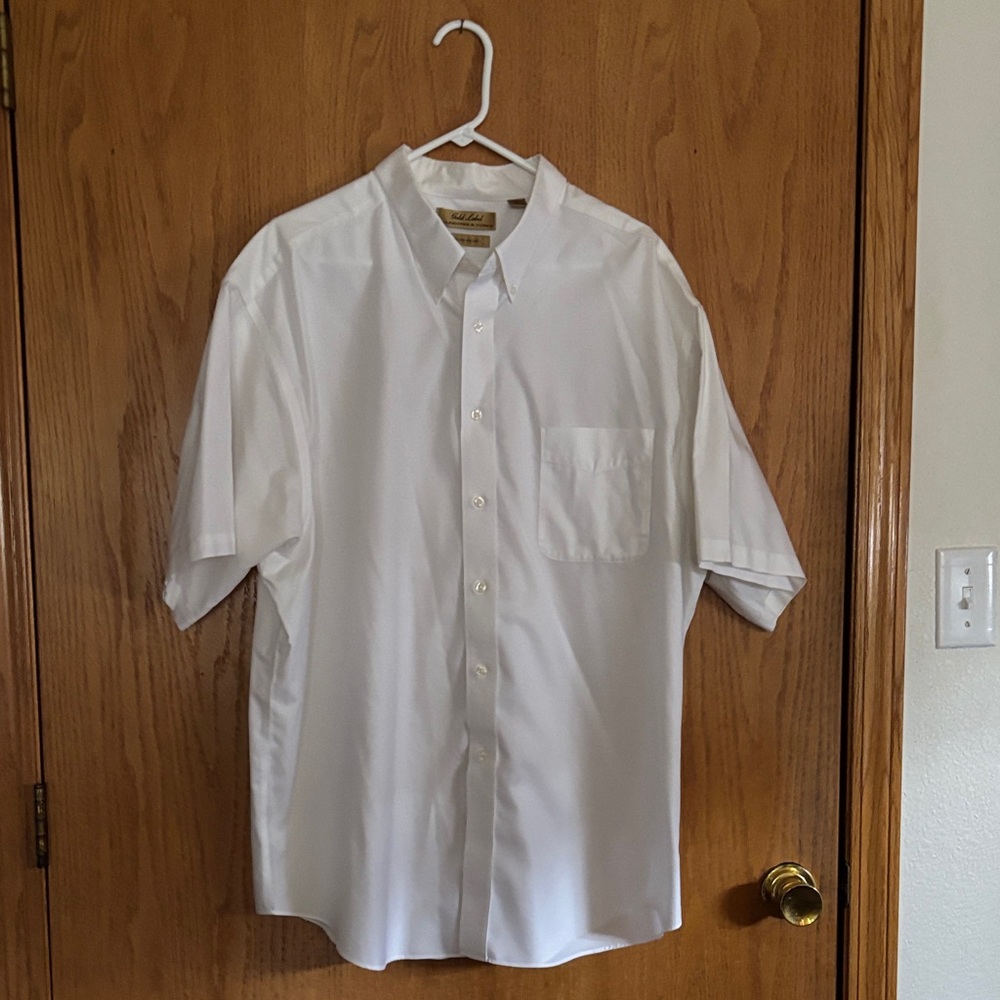 Roundtree & Yorke White Casual Button Down Shirt